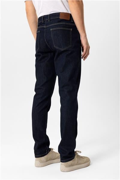 Lacivert Slim Fit 5 Cepli Pamuklu Denim Pantolon