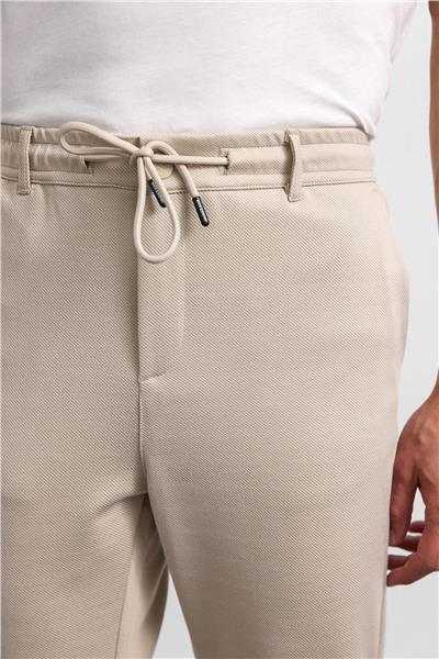 Bej Diagonel Jogger Örme Pantolon