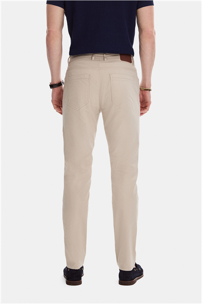 Bej Dokuma 5 Cep Pantolon