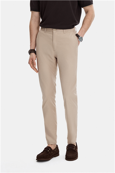 Bej Dokuma Chino Pantolon