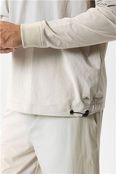 Bej Regular Fit Bisiklet Yaka Paraşüt Kumaş Sweatshirt