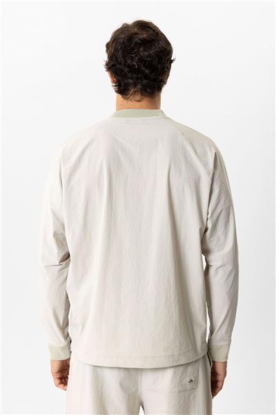 Bej Regular Fit Bisiklet Yaka Paraşüt Kumaş Sweatshirt