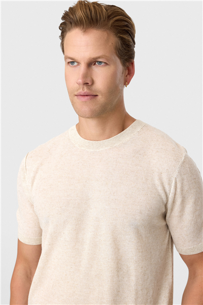 Bej Regular Fit Örme Triko