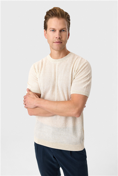 Bej Regular Fit Örme Triko
