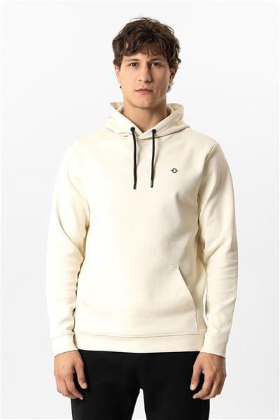 Bej Regular Fit Pamuklu Kapüşonlu Sweatshirt