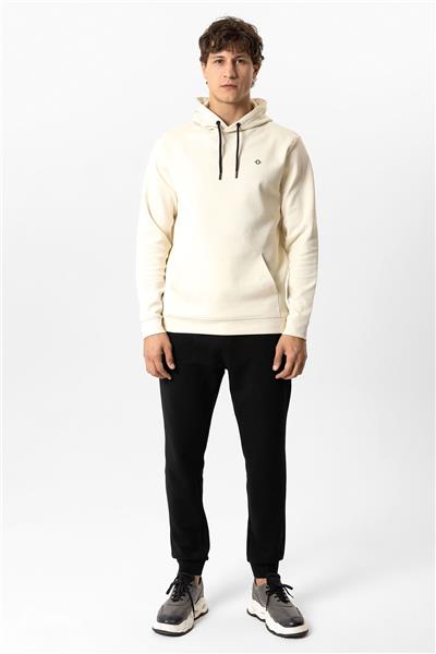 Bej Regular Fit Pamuklu Kapüşonlu Sweatshirt