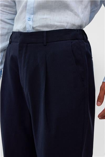 Lacivert Carrot Fit Belli Lastikli Pantolon
