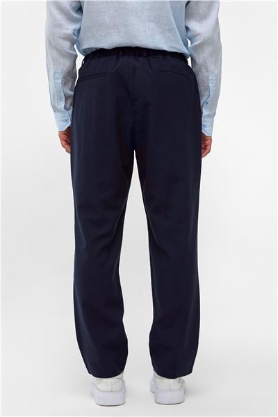 Lacivert Carrot Fit Belli Lastikli Pantolon