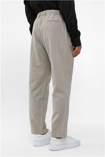 Gri Carrot Fit Beli Lastikli Pantolon