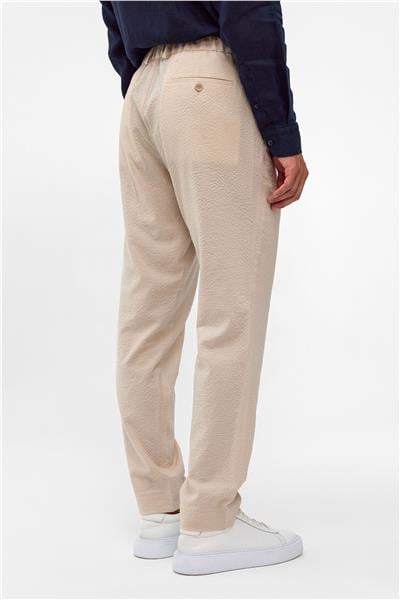 Bej Slim Fit Beli Lastikli Pantolon