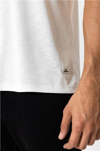 Beyaz Regular Fit Modal Polo Yaka Tişört