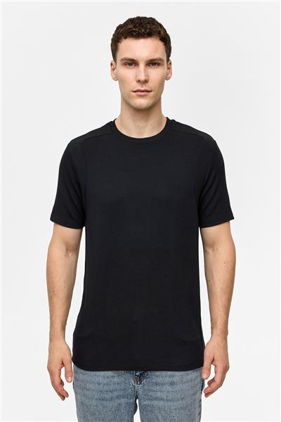 Siyah Regular Fit Bisiklet Yaka Tişört