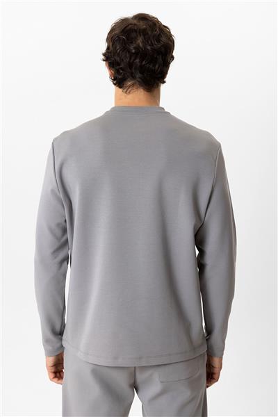 Gri Regular Fit Bisiklet Yaka Sweatshirt