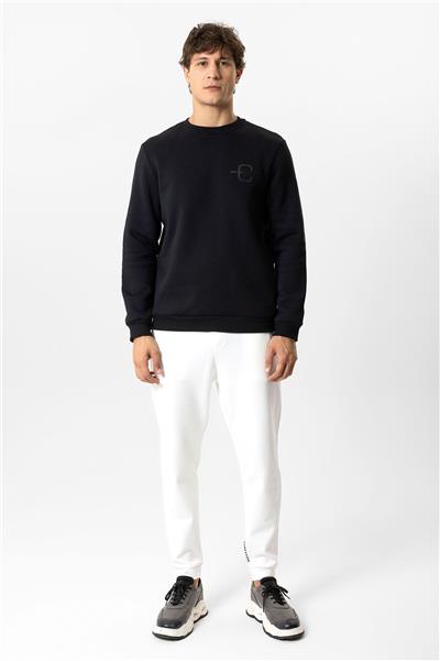 Siyah Regular Fit Bisiklet Yaka Sweatshirt