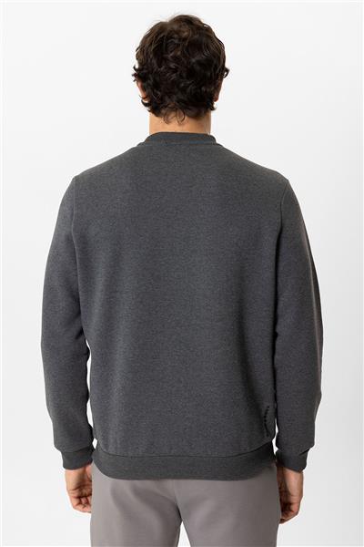 Antrasit Regular Fit Bisiklet Yaka Sweatshirt