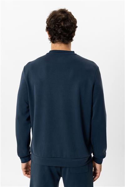 Lacivert Regular Fit Bisiklet Yaka Sweatshirt