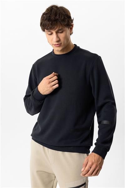 Antrasit Regular Fit Bisiklet Yaka Sweatshirt