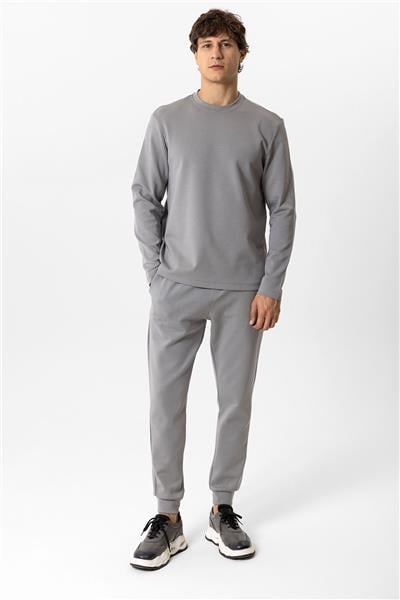 Gri Regular Fit Bisiklet Yaka Sweatshirt