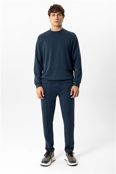 Lacivert Regular Fit Bisiklet Yaka Sweatshirt