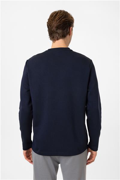 Lacivert Regular Fit Bisiklet Yaka Sweatshirt
