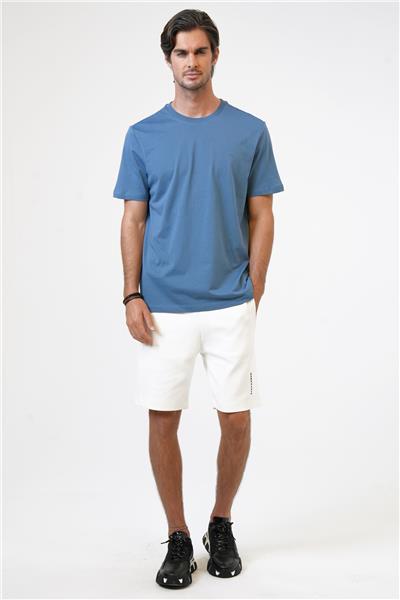 Mavi Regular Kalıp %100 Pamuk Bisiklet Yaka Tişört