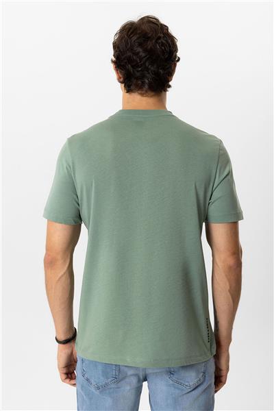 Adaçayı Regular Fit Bisiklet Yaka %100 Pamuk Baskılı Tişört