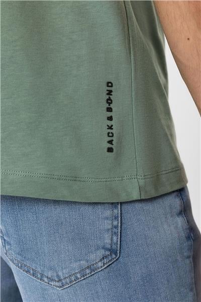 Adaçayı Regular Fit Bisiklet Yaka %100 Pamuk Baskılı Tişört