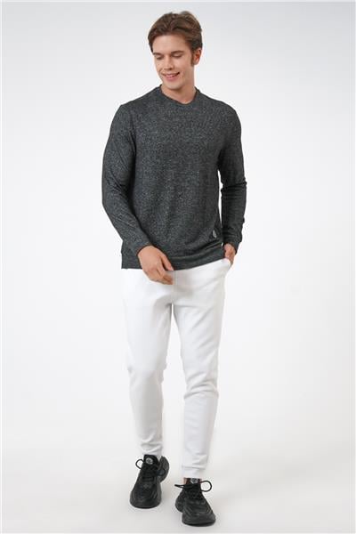 Anstrasit Regular Fit Yumuşak Dokulu Bisiklet Yaka Sweatshirt