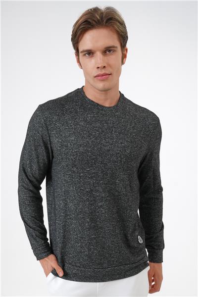 Anstrasit Regular Fit Yumuşak Dokulu Bisiklet Yaka Sweatshirt