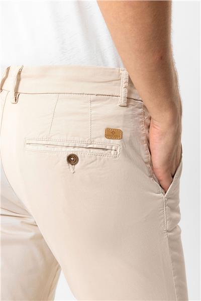 Bej Slim Fit Pamuklu Yan Cep Chino Pantolon