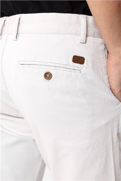 Gri Slim Fit Pamuklu Yan Cep Chino Pantolon