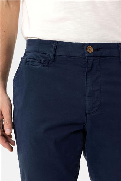 Lacivert Slim Fit Pamuklu Yan Cep Chino Pantolon