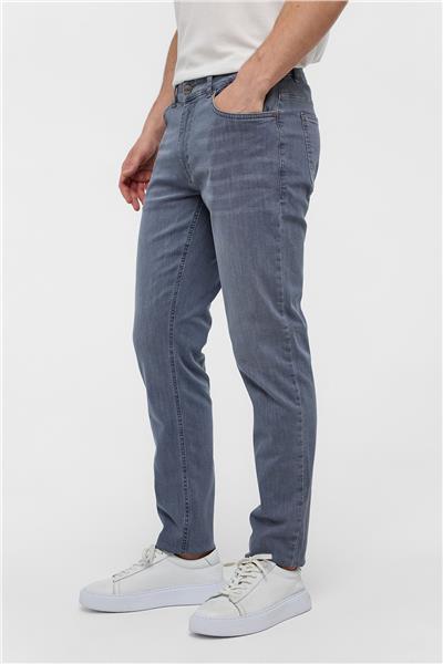 Gri Slim Fit 5 Cepli Denim Pantolon