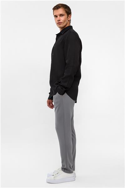 Siyah Regular Fit Denim Gömlek