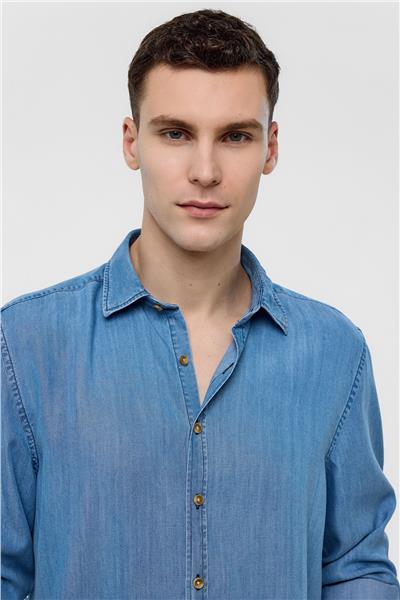 Mavi Regular Fit Uzun Kollu Denim Gömlek