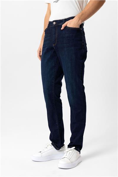 Koyu Lacivert Slim Fit 5 Cepli Pamuklu Denim Pantolon