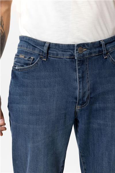 Açık Lacivert Slim Fit 5 Cepli Pamuklu Denim Pantolon
