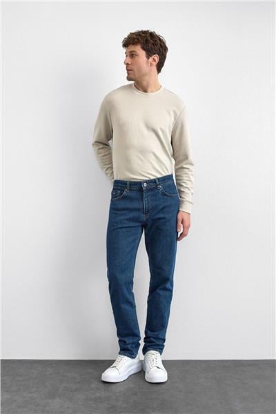 Koyu Lacivert Denim Pantolon