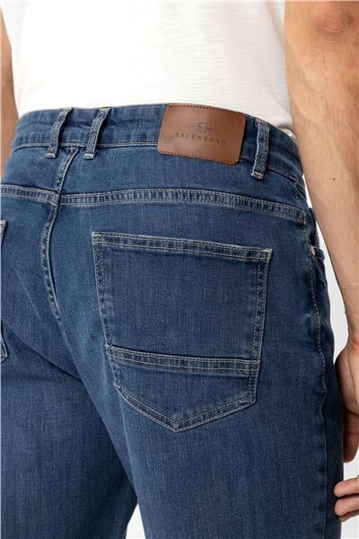 Açık Lacivert Slim Fit 5 Cepli Pamuklu Denim Pantolon