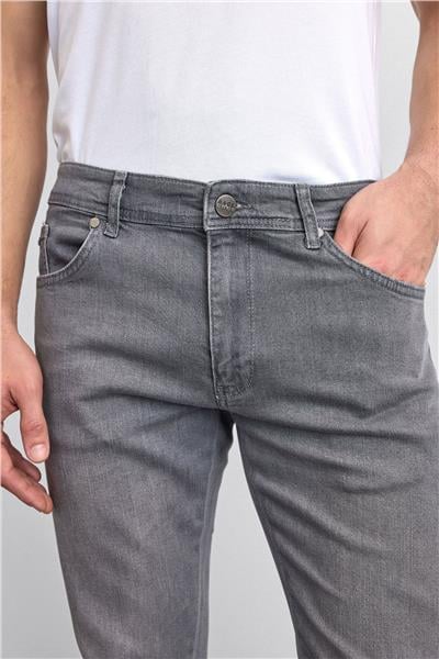 Gri Slim Fit Denim Pantolon