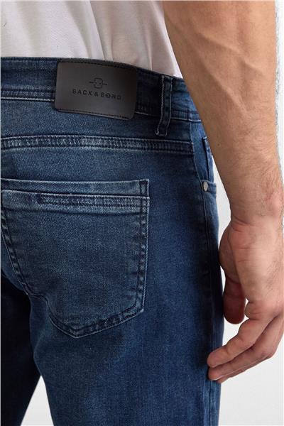 Lacivert Slim Fit Denim Pantolon