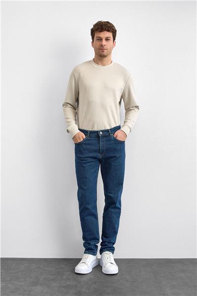 Koyu Lacivert Denim Pantolon