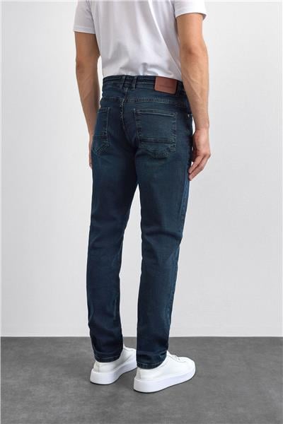 Lacivert Slim Fit Denim Pantolon