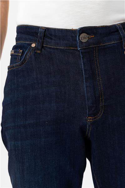 Koyu Lacivert Slim Fit 5 Cepli Pamuklu Denim Pantolon
