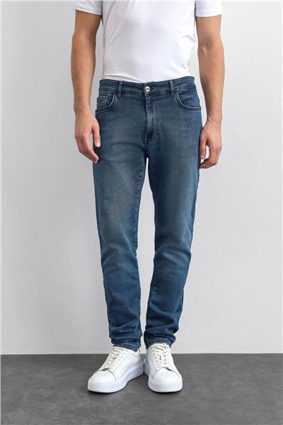 Lacivert Slim Fit Denim Pantolon