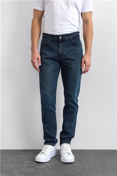 Lacivert Slim Fit Denim Pantolon