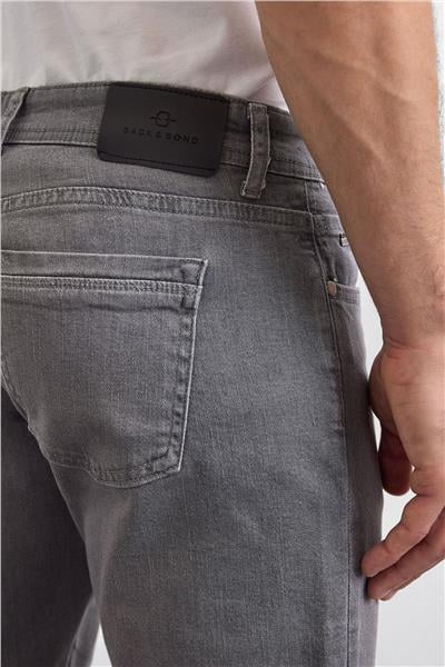 Gri Slim Fit Denim Pantolon