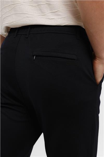 Lacivert Regular Fit Beli Bağlamalı Örme Jogger Pantolon