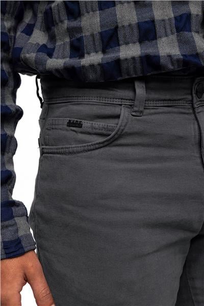 Antrasit Slim Fit 5 Cepli Pamuklu Chino Pantolon