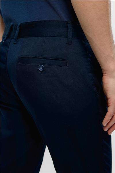 Lacivert Dokuma Chino Pantolon